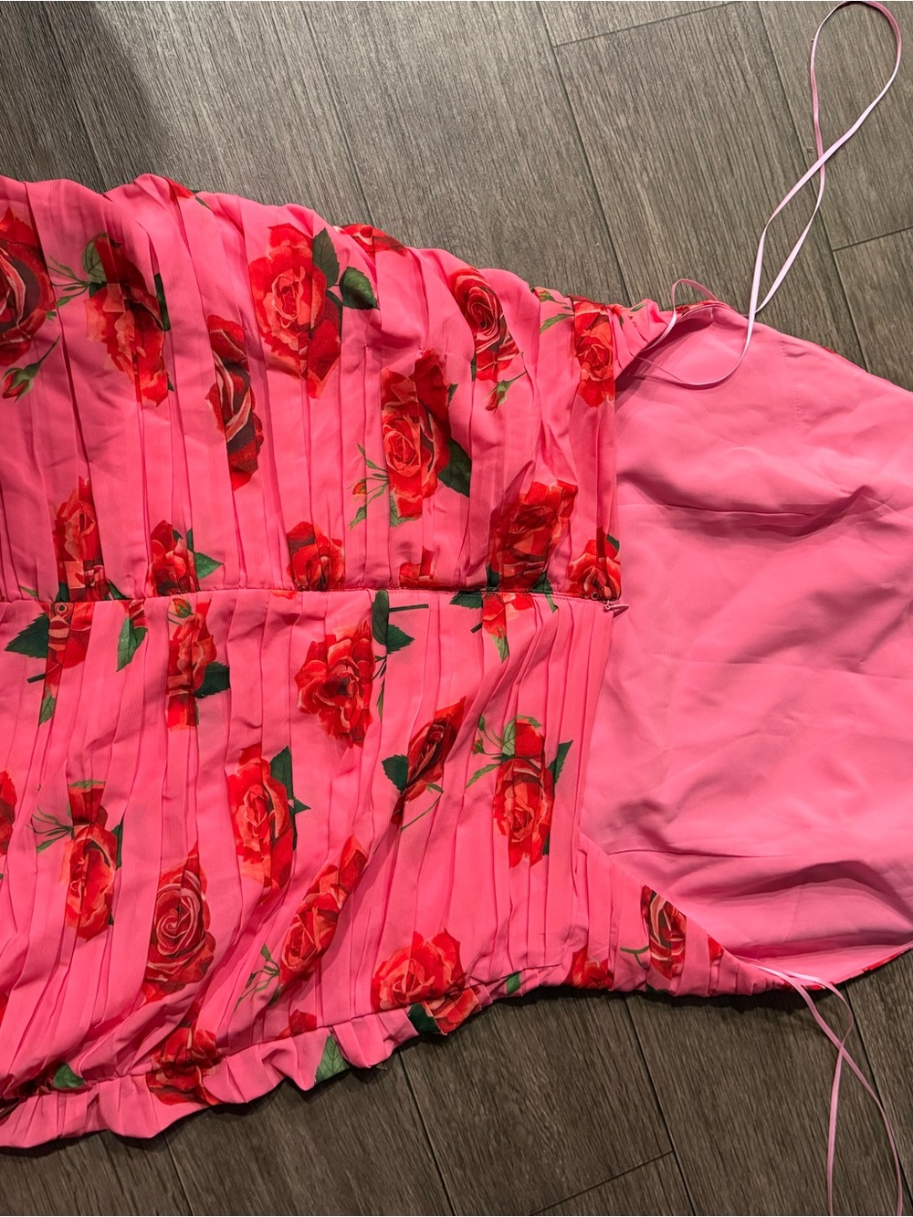 Pink Floral Halter Bodycon Dress - Picture 3 of 7